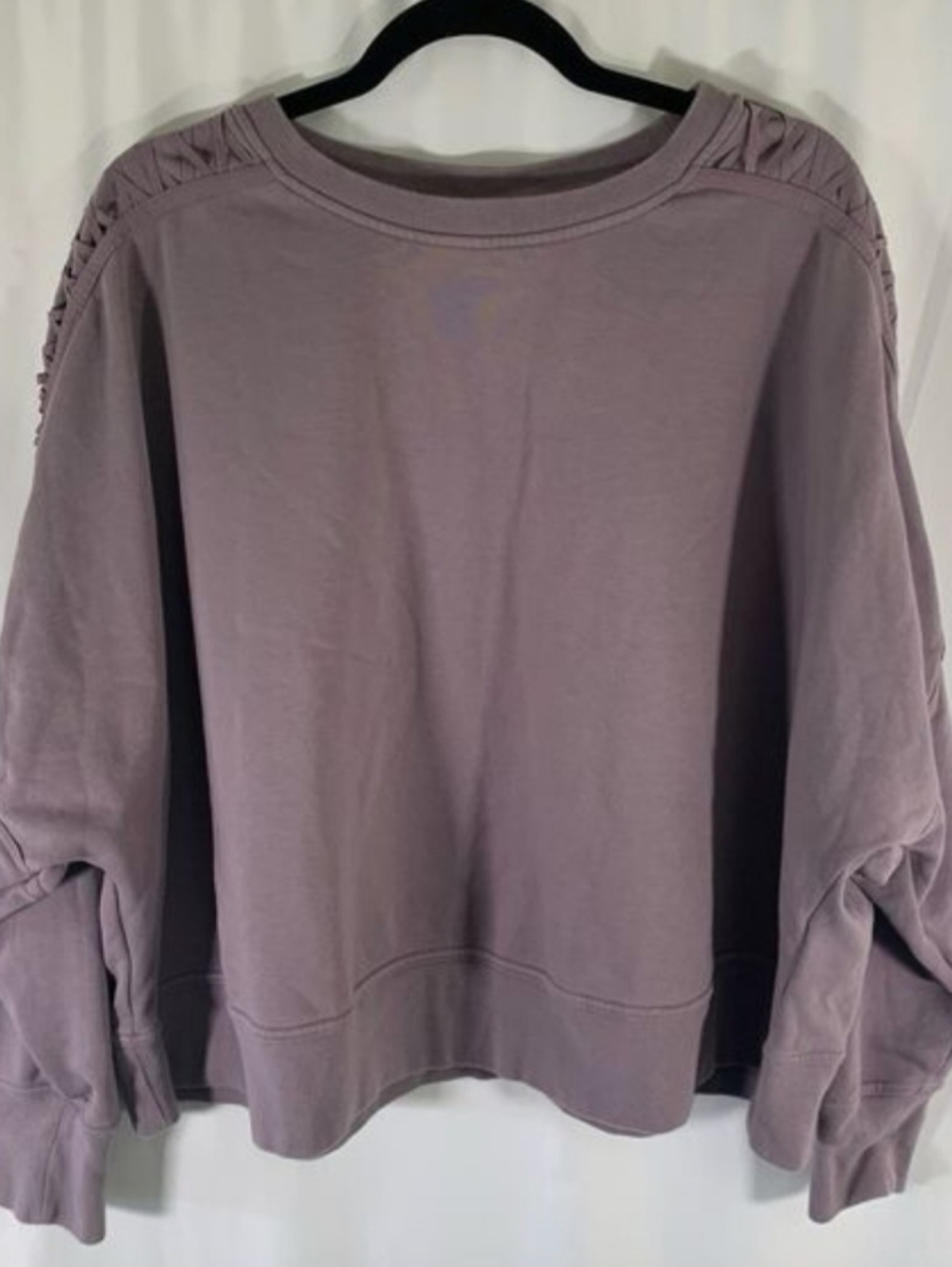 Nike Sweater Women's 3X Purple Long Sleeve Pullover Crew Cropped Cotton Blend